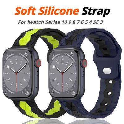 Soft Silicone Strap For Apple Watch Band Ultra 2 49mm 46mm 44mm 45mm 42mm 41mm 42mm Sport Watchband Iwatch Serise 10 9 8 7 6 5 Bracelet