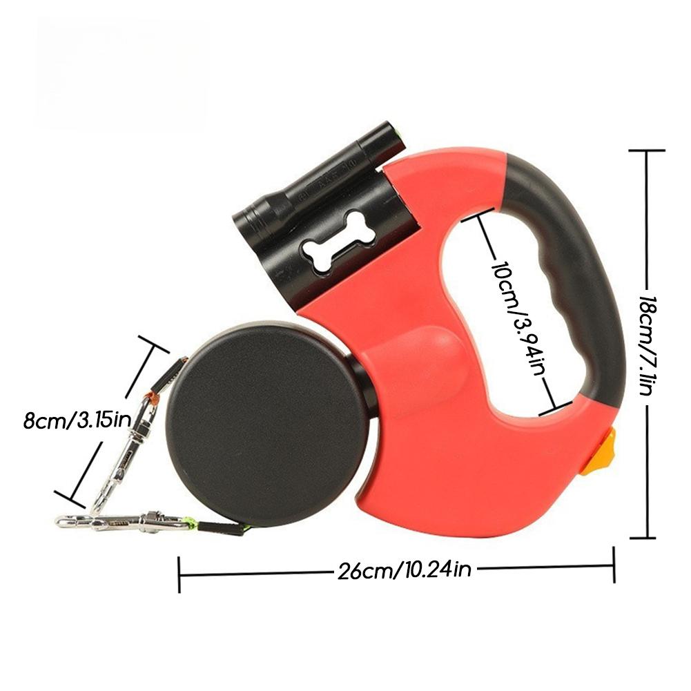 

Dual Retractable Traction Rope With LED Lights,Dog Tractions Rope,Dog Chain,Cat Dog Safety Strap,For Large Medium Small Dog 1pcs красный