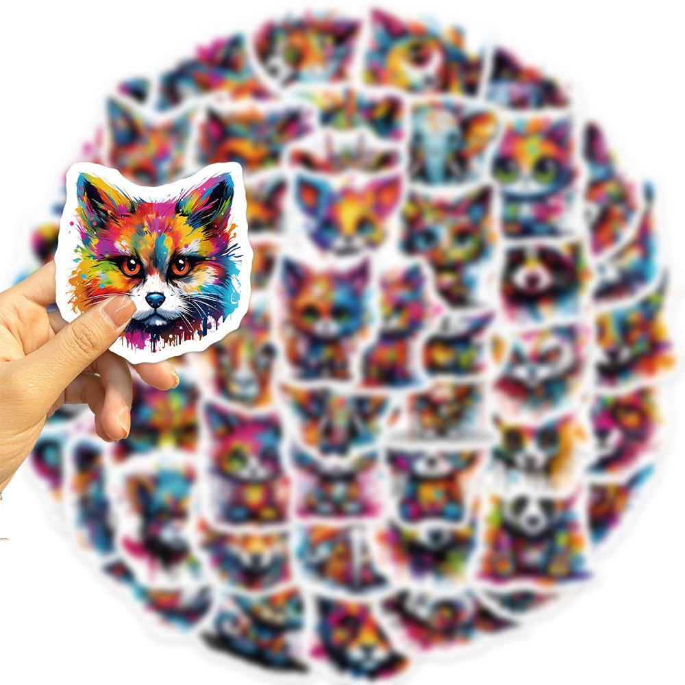 50 Cartoon Colorful Animal Graffiti Stickers Personalized Decorative Guitar Notebook Suitcase DIY Waterproof