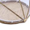 Covered Bamboo Serving Food Tent Basket Hand Woven Round Food Basket with Mesh Cover
