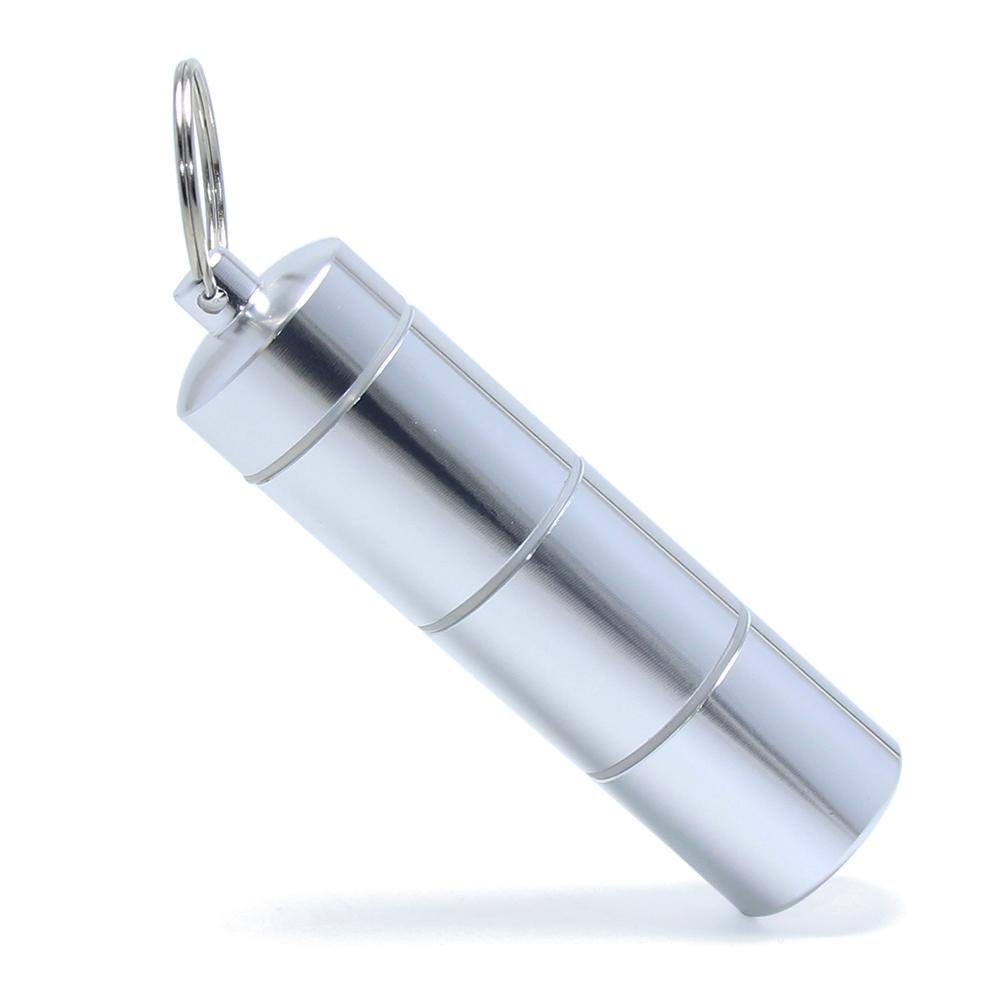 4 Compartments 1 Day Precision Aluminum Pill Case Holder Medicine Box Capsule Container Key Chain Travel Pill Organizer Keyring