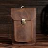 Camada Superior Couro Crazy Horse Genuíno Comércio Exterior Carteira Masculina Retro Celular Pequena Bolsa de Cintura para Exterior Ombro