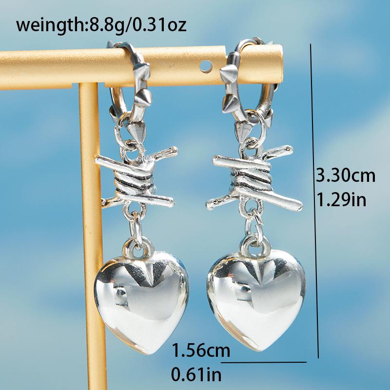 Y2K Punk Hottie Octagonal Star Long Drop Earrings Women's Hip Hop Gothic Harajuku Retro Style Party Gift Accessories