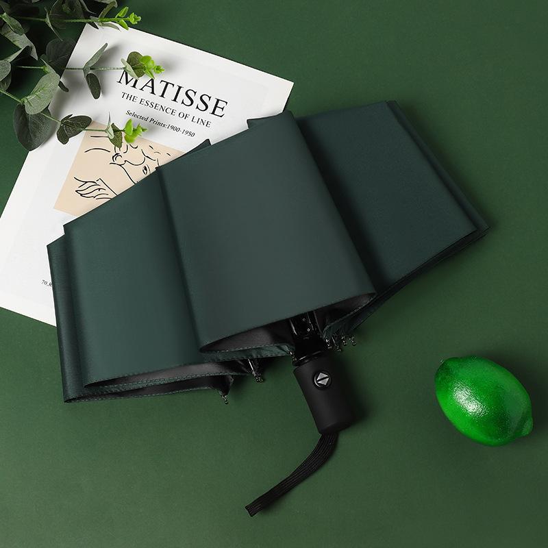 Парасолька Парасолька Складна Удосконалена Сонцезахисна Парасолька Вінілова Трискладна Парасолька від Сонця Парасолька Подвійного Призначення від Сонячного Світла та Дощу Велика Автоматична Парасолька