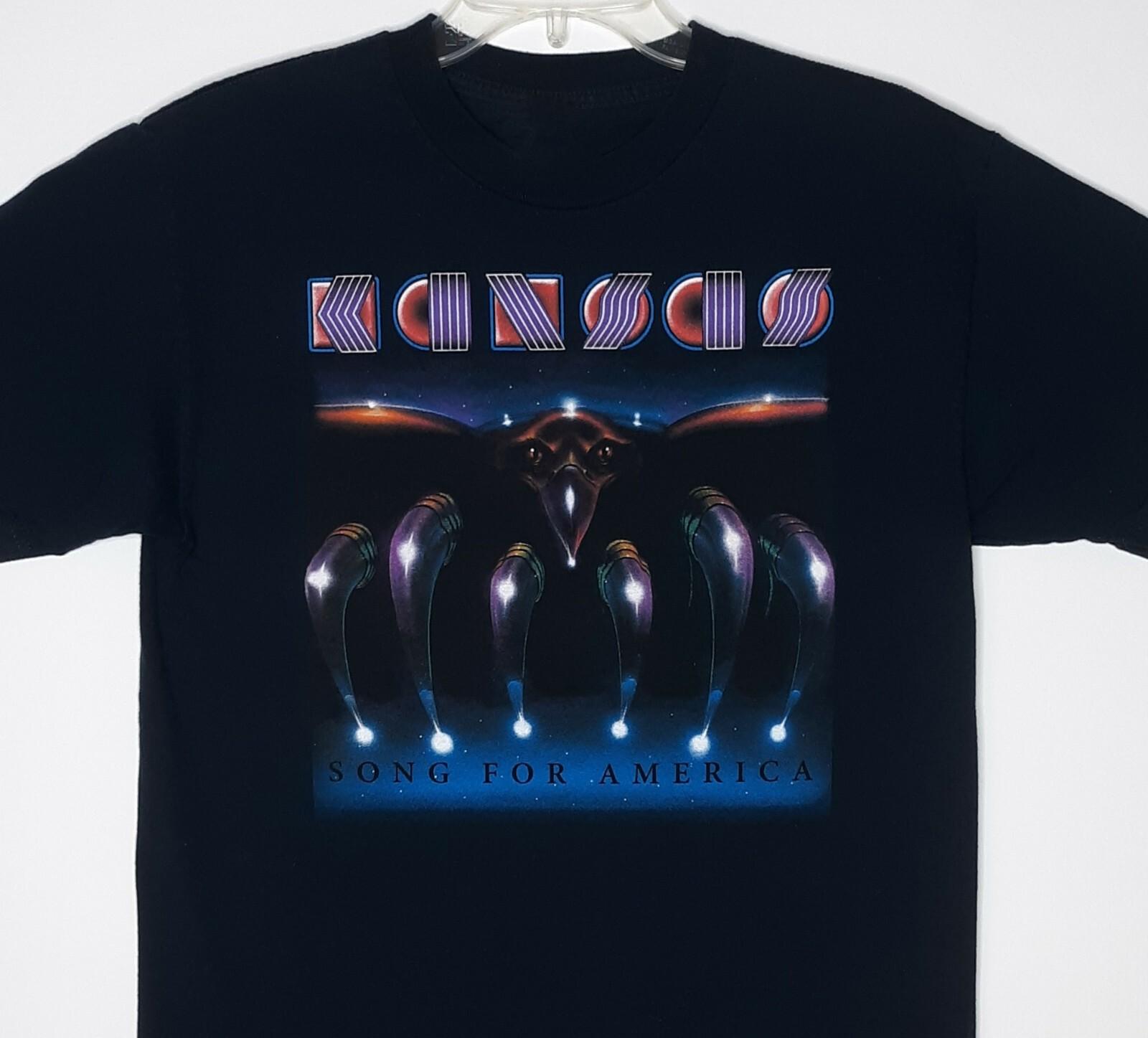 Vtg Kansas Band Song For America Cotton Black T Shirt Full Size Unisex EN56 S разноцветный