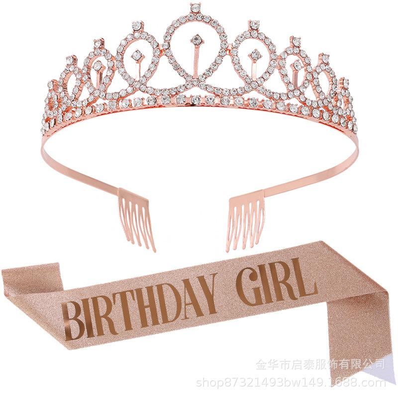 Birthday Party Sash and Headband Set - Photo Booth Prop for Celebration