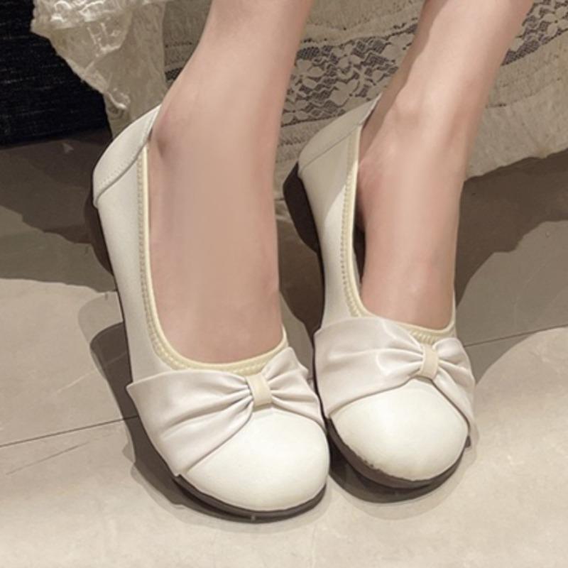 Fashion Bow Women Shallow Flats Soft Shoes Designer Elegant Autumn 2025 New Sport Shoes Fashion Casual Sneakers Dress Zapatillas Mujer