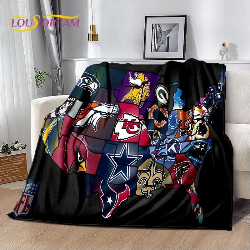 3D American Football Rugby Team Soft Flannel Blanket for Beds Bedroom Sofa Picnic,Throw Blanket for Cover Outdoors Leisure Gift