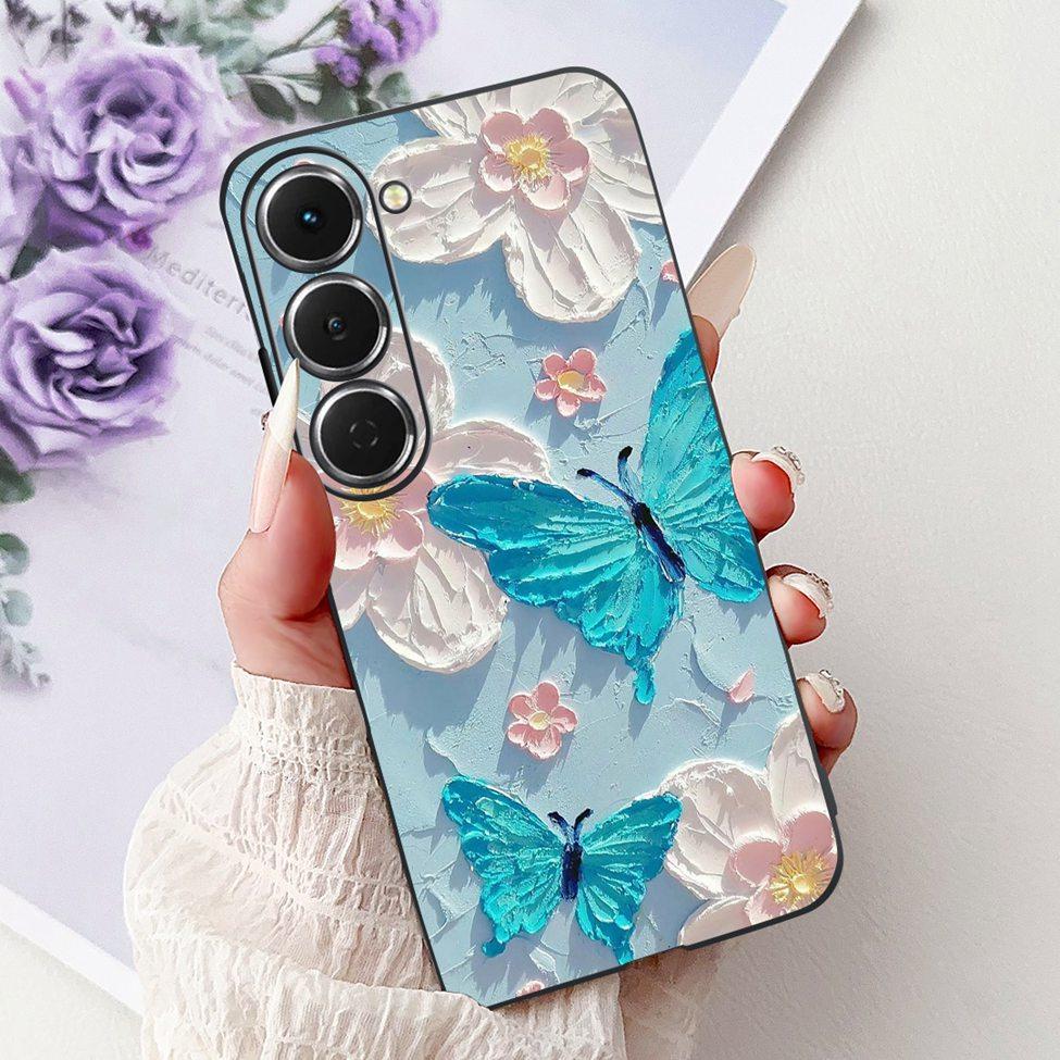 Casing For Tecno Spark 40Pro KM6 Cover For Techno Spark 40 Pro Case Silicone Luxury Butterfly Love Fashion Flowers Cool Painted
