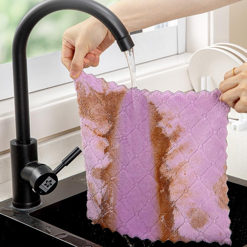 1Pcs Kitchen Supplies Cleaning Towel Super Absorbent Multifunction Wiping Rag  Cloth Polyester/Nylon Anti-grease kitchen