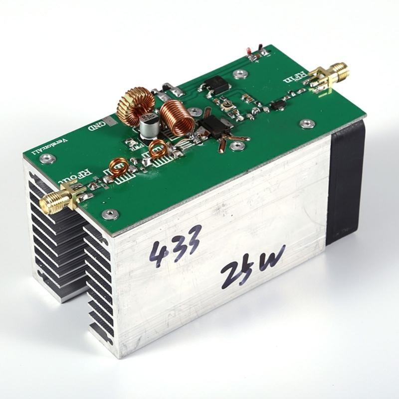 Power Amplifier 12-18V 433MHz 25W Power Amplifier Transmitter VHF Radio Power Amplifier Intelligent Fan Heatsink