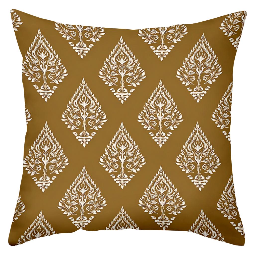 Decorative Throw Pillows With Floral And Damask Patterns Polyester Pillowcase, Sofa Decorative Cushion Cov Headboard Pillow