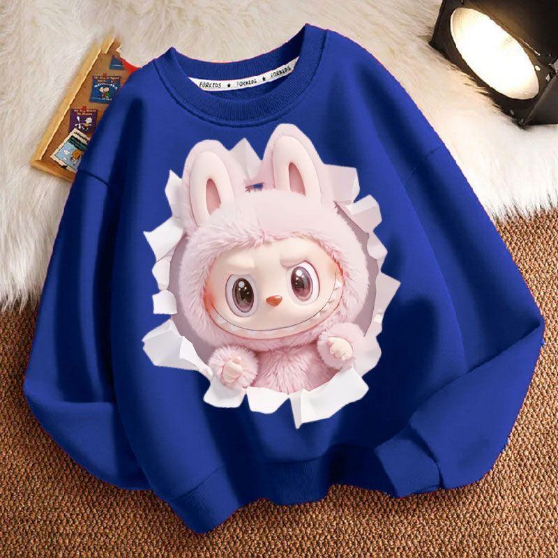 

Весенне-осенняя модная толстовка с круглым вырезом для мальчиков и девочек, детская толстовка с длинными рукавами свободного кроя 130