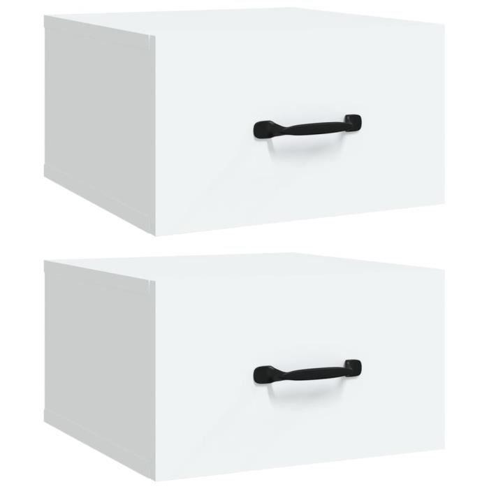 VidaXL Tables de chevet murales 2 pcs Blanc 35x35x20 cm 812853