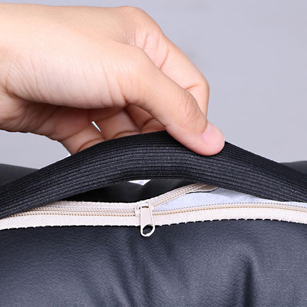 2Pcs Car PU Leather Knitted Pillows Headrest Neck Rest Cushion Support Seat Accessories Auto Safety Pillow Universal Decoration