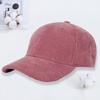 Corduroy baseball cap embroidery autumn and winter outdoor sunshade sun protection peaked cap men's work cap