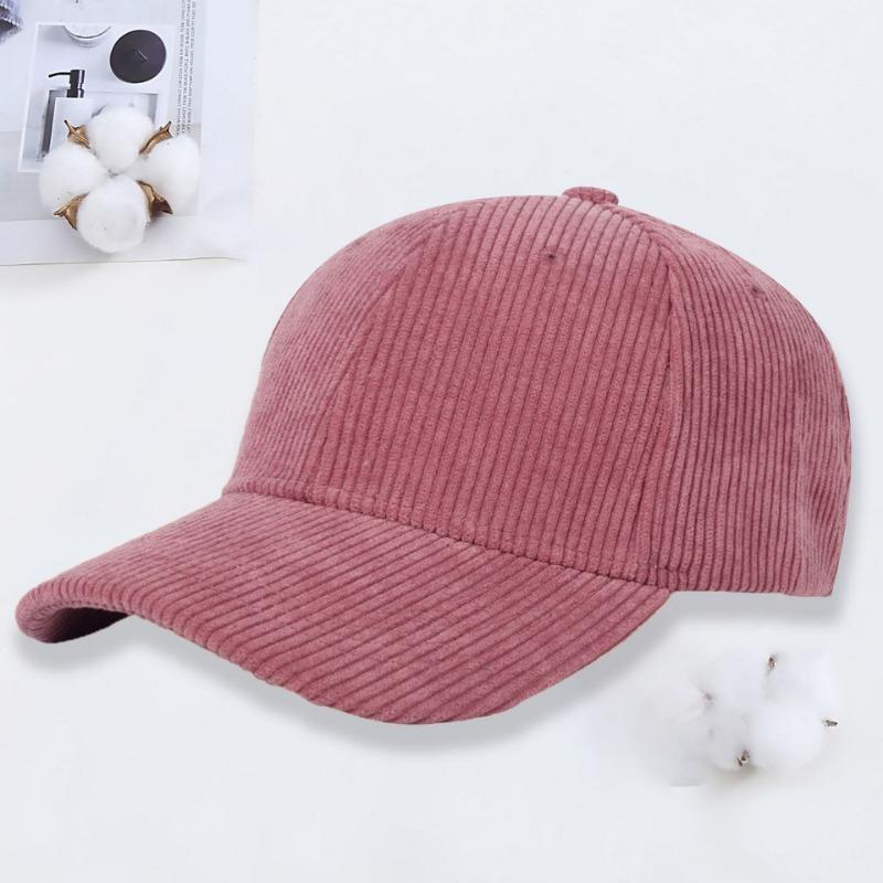 Corduroy baseball cap embroidery autumn and winter outdoor sunshade sun protection peaked cap men's work cap