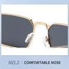 Men Women's Fashion Trend Square Sunglasses Metal Personalized Sunglasses Popular Street Photos UV400 Driving Sunglasses