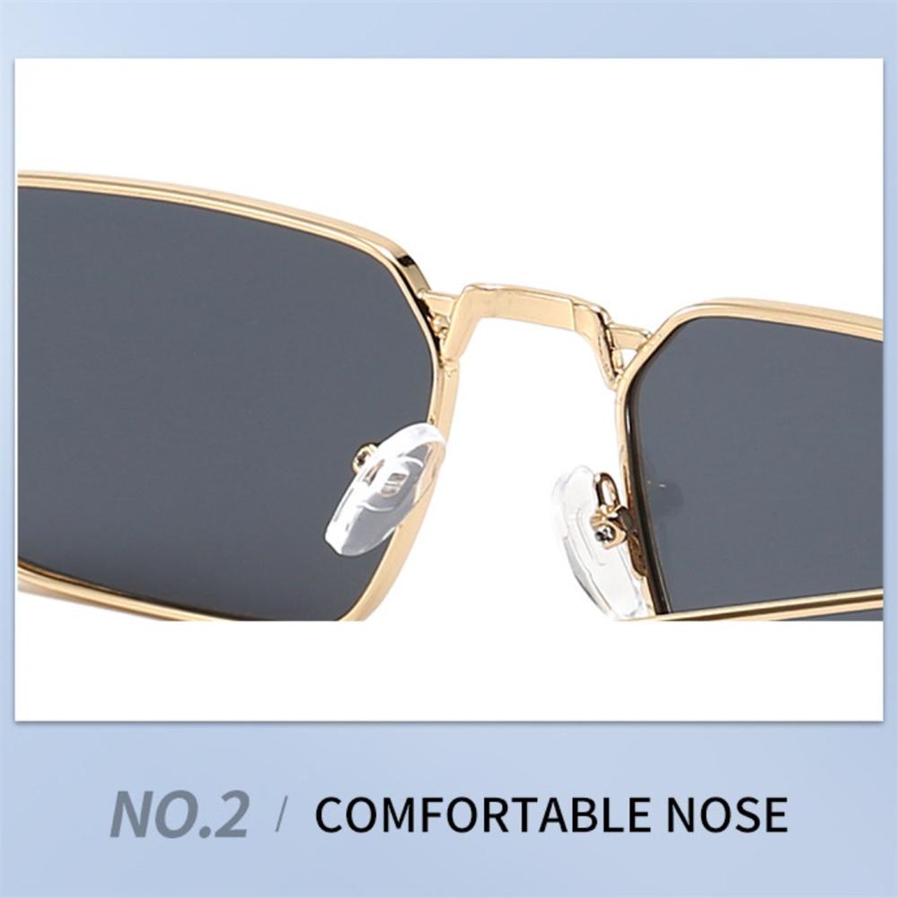 Men Women's Fashion Trend Square Sunglasses Metal Personalized Sunglasses Popular Street Photos UV400 Driving Sunglasses