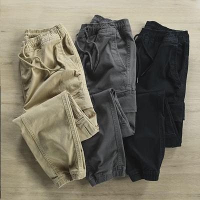 Pantalones de Trabajo Casuales de Algodón Cortos de Corte Holgado para Hombre