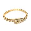 2026 Pulseira Cobra Dourada Grossa Mola Completa Diamante Mulher Ouro Rosa Aberta Joia Pulseira Osso de Cobra