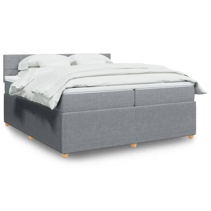 VidaXL Sommier à lattes de lit avec matelas Gris clair 200x200cm Tissu 3287563