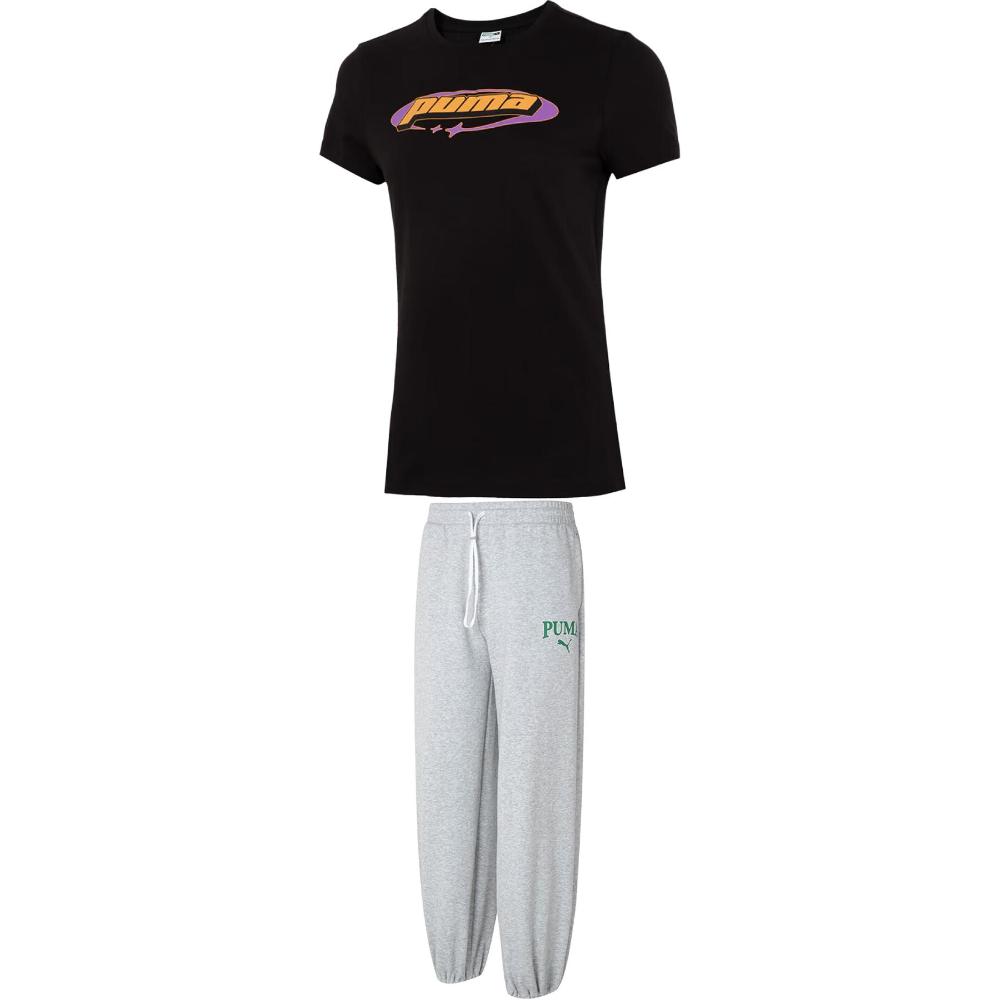 

Puma Round Neck Simple Comfortable Stylish Casual Set Women sets 630565-01+682928-04 2XL