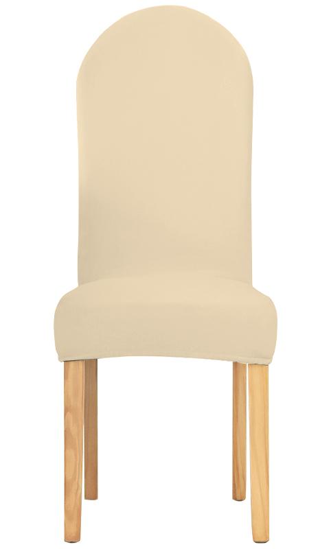 Cover Chair Rounded Backrest Cream Velvet