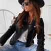 Women's Fashion Slim Short Jacket Lapel Zipper Top  Winter Short-Blazer