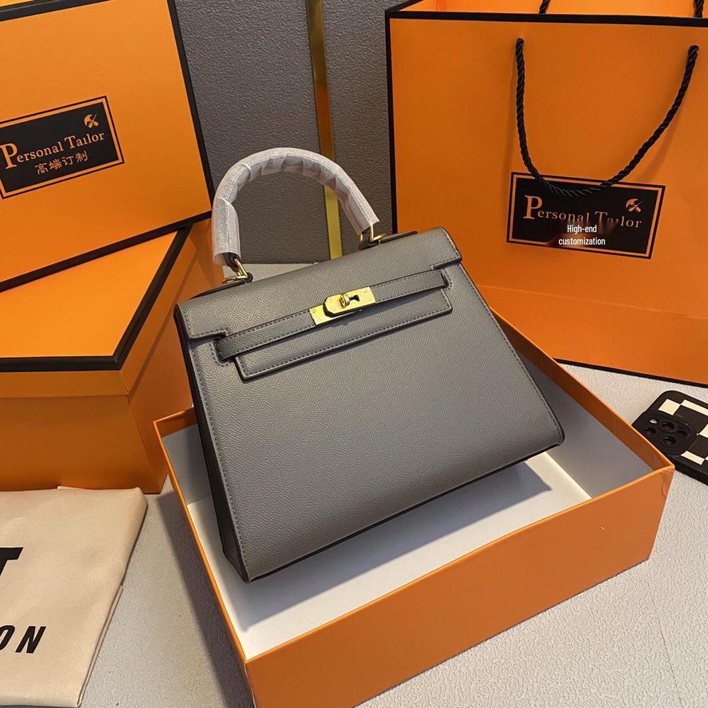 Bolso Kelly Color Caramelo: Bolso de Mano de Moda Europeo y Americano para Mujer, Bolso de Hombro Único o Cruzado de Gama Alta