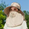 Wide Brim Sunshade Sun Hat Lightweight Breathable Women Picking Tea Hat Face Cover UV Protection Neck Flap Hat Summer Season