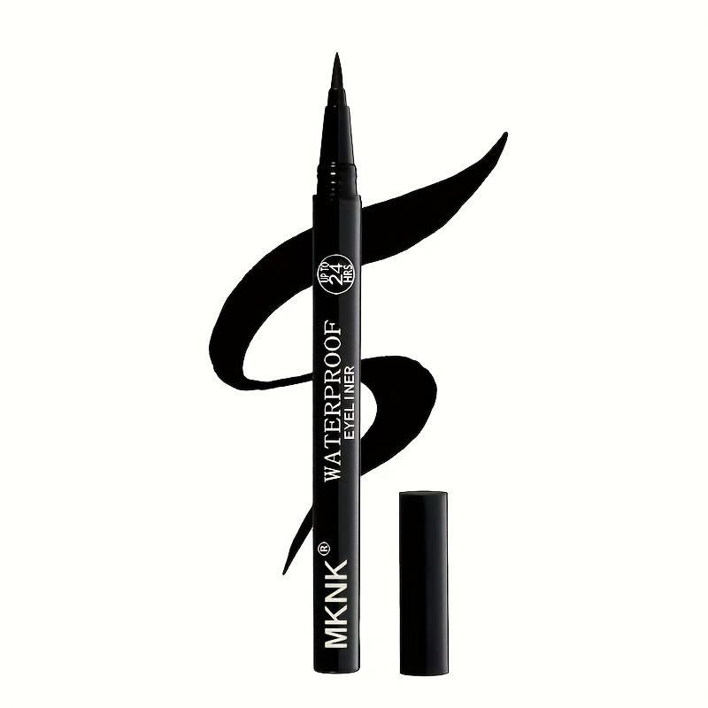 WProfessional Black Liquid Eyeliner Pen - Waterproof & Sweatproof Formula, 24H Wear, Quick-Dry, Fine Brush Tip for Precise Lines