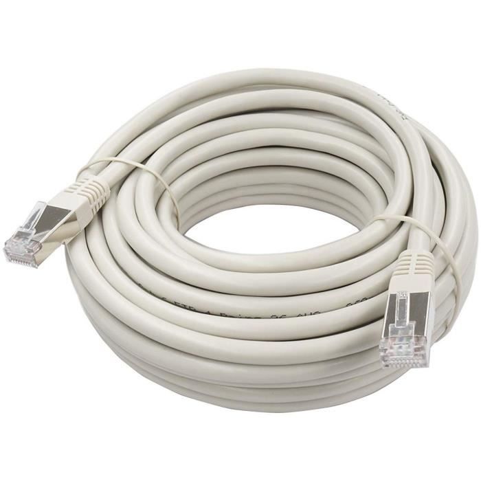 Câble RJ45 Cat.6 - LINEAIRE - PCC6FH - 10 M - Blindé F/UTP - Connecteurs RJ45 Mâle