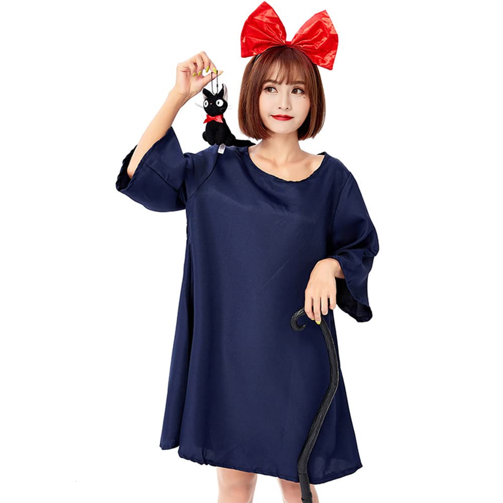 Moerstar Witch Dress Halloween Cosplay Set Headband Ear Cute Witch Costume for Girls and Perfect for Cultural Amusement School and Parties Women's