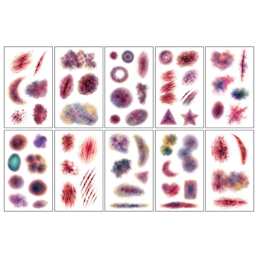 10 Sheets Waterproof Halloween Tattoo Sticker Scary Bloodiness Temporary Bruise Stickers Women Men