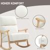 Rocking Chair Fabric Upholstery In Velvet Look Ergonomic Backrest 120 Kg Load Capacity 65B X 90T X 98H Cm Cream White