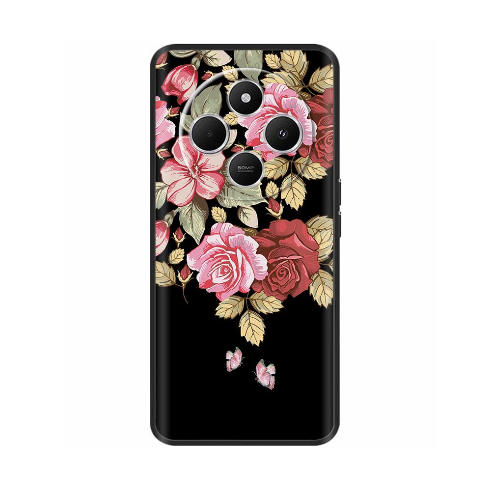 Luxury Painted Case For Redmi 14R 5G Soft Black Silicone Bumper Back Cover for Xiaomi Redmi 14R 14C Cases Funda Shockproof Shell