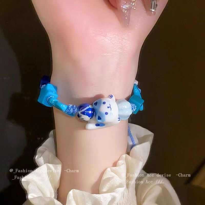 Cat Butterfly Star Square Bead Woven Bracelet Personalized Fashion Light Luxury Versatile High Sense Niche Jewelry Women