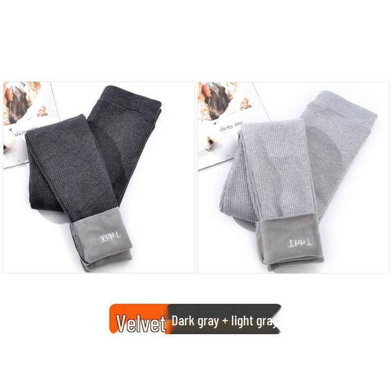 Plus Size Fleece-Lined Leggings for Women - Thick, Warm, Slimming Tapered Pants for Spring and Autumn