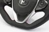 KENSTYLE Original Steering Wheel HB02 for Honda S660 Black Leather with Red Line (JW5) (Red Stitching)