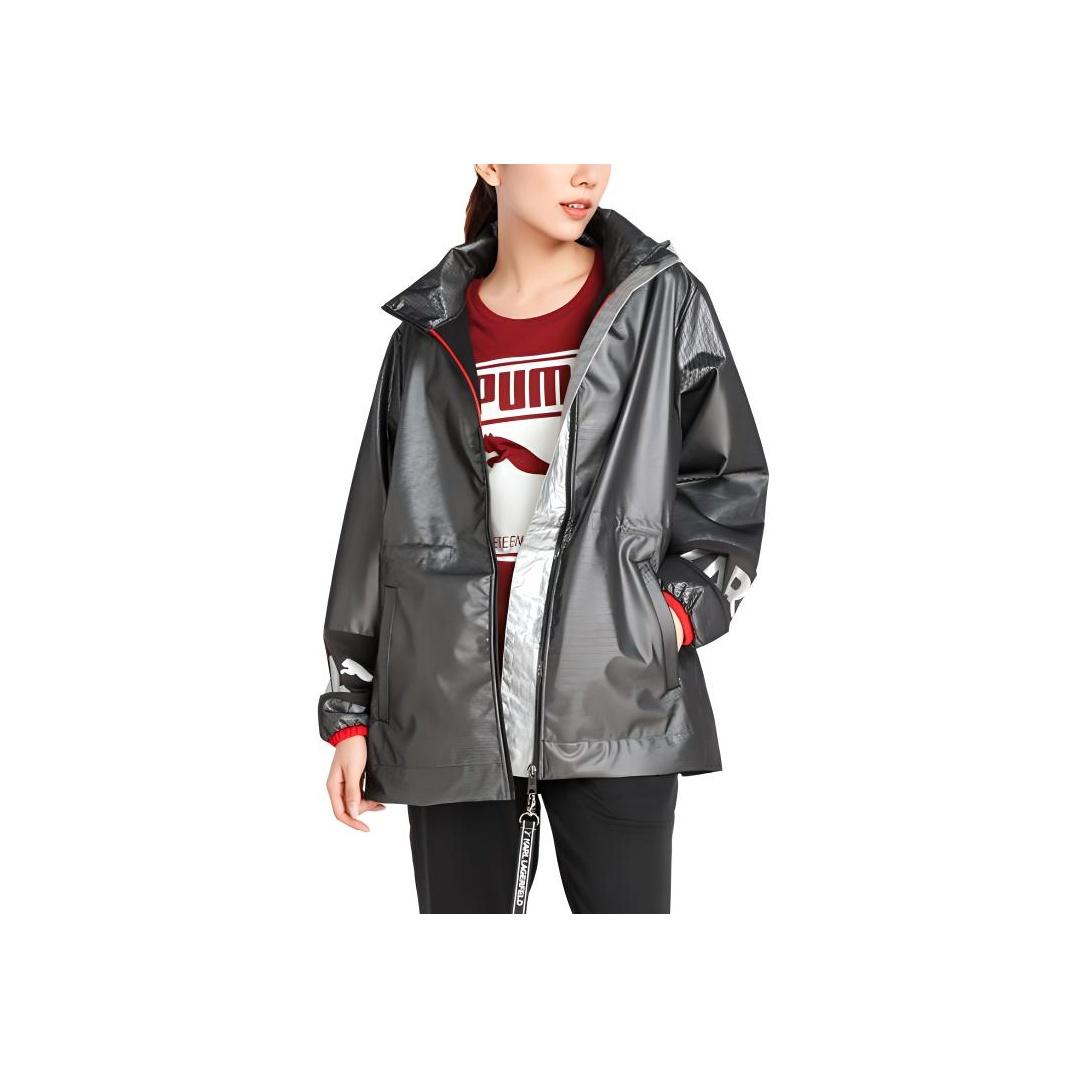 

Puma X Karl Collaboration 4Keeps Windproof Breathable Hooded Long Sleeve Jacket Women Jacket Black 595572-01 L