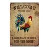 Vintage Farm Rooster Metal Wall Decor Plaque 8x12 Inch HandPainted Bright Colors Iron Tin Sign Easy Mounting Home Art