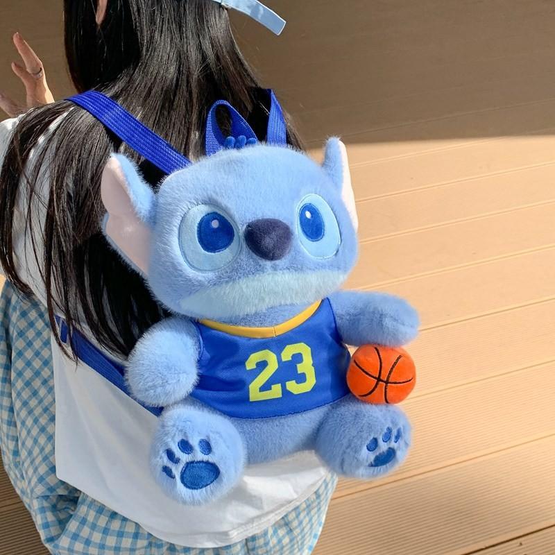 Stitch Plush Toy Backpack With Nylon Interior And Zipper Closure For Daily Use