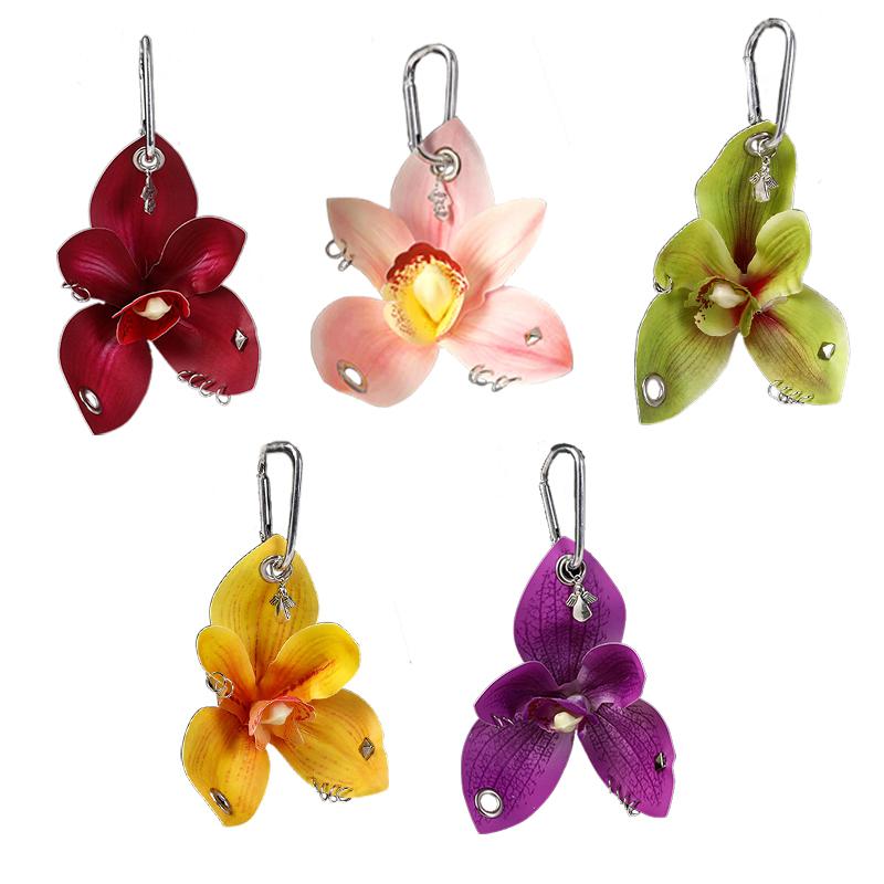 Women Girls Handicrafts Chic Alloy Flower Art Artificial Flower Decorative Simulated Orchid Gift 5 Colors
