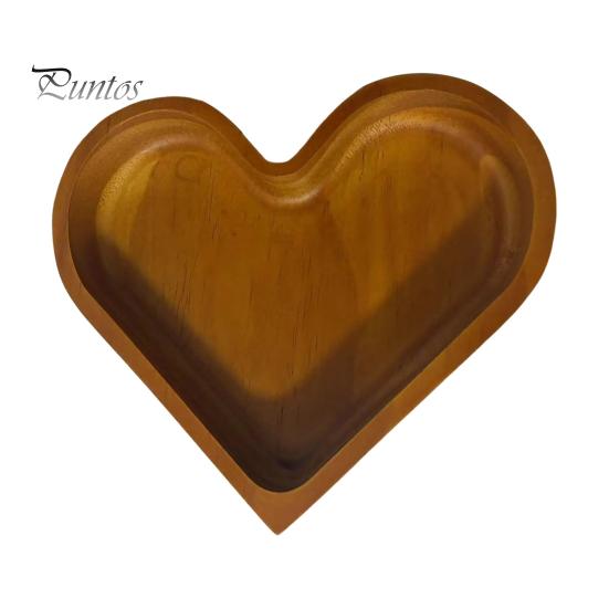 

1/4 шт. Деревянный поднос для фруктов в форме сердца, поднос для грецких орехов, закусок, десертов, штабелируемый многоцелевой поднос для обеденного стола 1pc