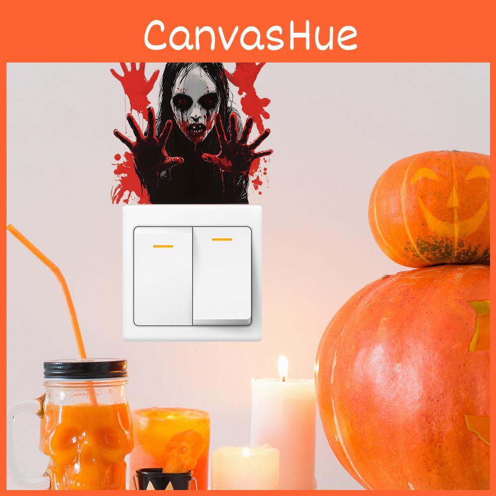Halloween Horror Blood Hand Pvc Switch Sticker Wall Decal For Home Spaces Office