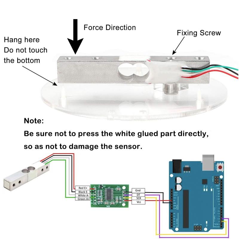 Load Cell Weight Sensor 1KG 2KG 3KG 5KG 10KG 20KG HX711 AD Module Aluminum Alloy Weighing Pressure Sensor Electronic Scale