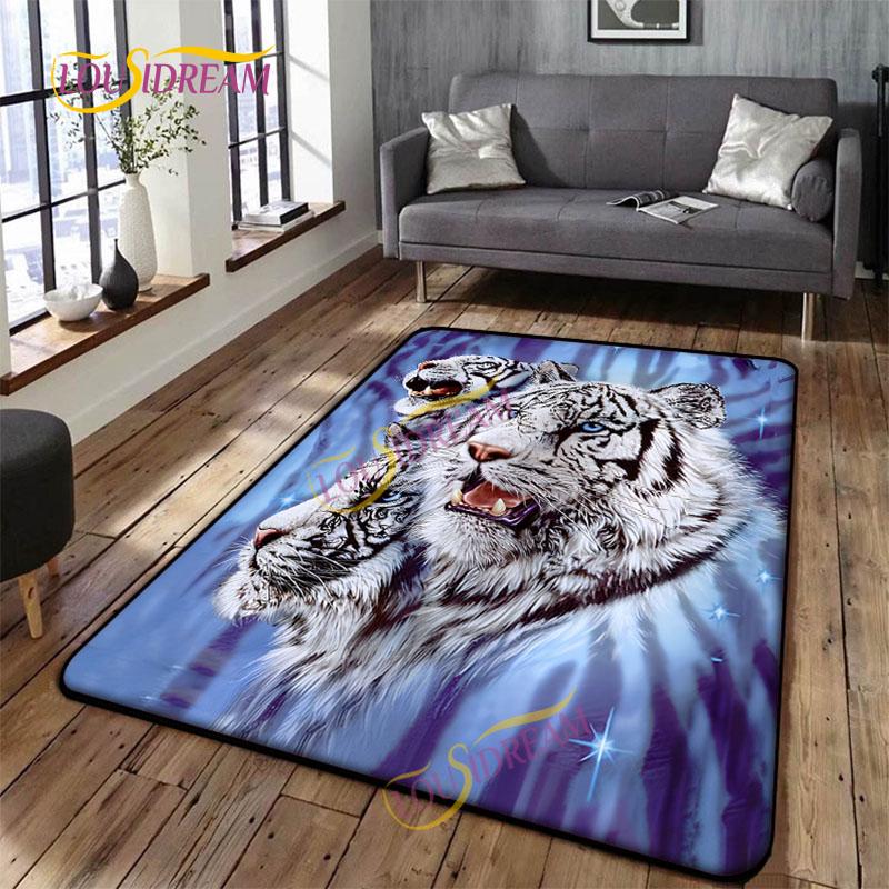 Animal Art Tiger Washable Square Soft Wolves Rug Living Room Bedroom Decorative Floor Mat Kitchen Bathroom Door Mat carpet.
