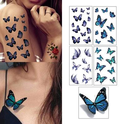 Gel Luna Pretty Color Butterfly Body Self Tattoo Tattoo Sticker, T-53, 1 Piece