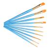 Nylon Hair Paint Brushes Set Portable Watercolor Acrylic Painting Brush with Blue Handle